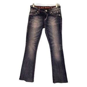 Vintage Rock Revival Anja Bootcut Jeans Blue Medium Wash Denim Low-Rise 27
